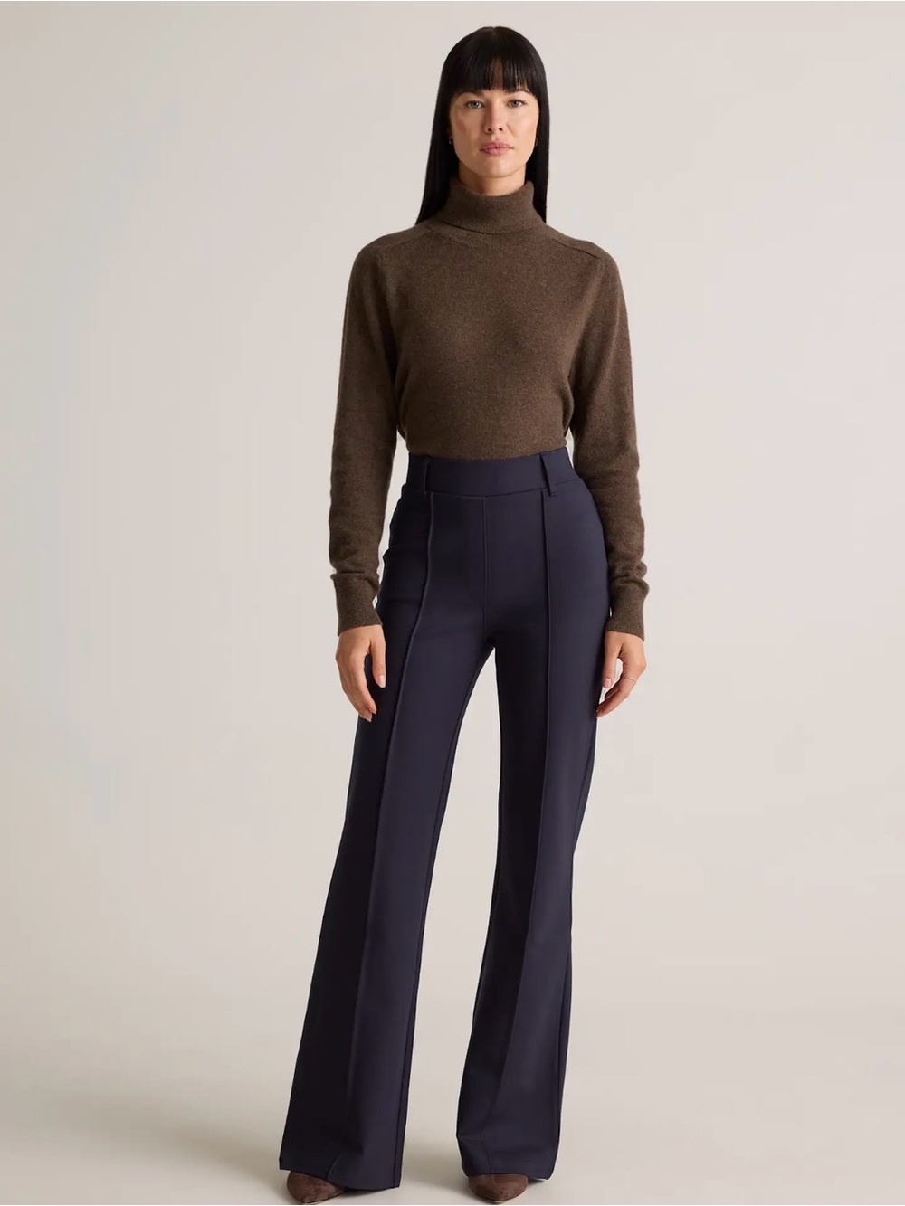 Quince Ultra-Stretch Ponte Flare Leg Pants